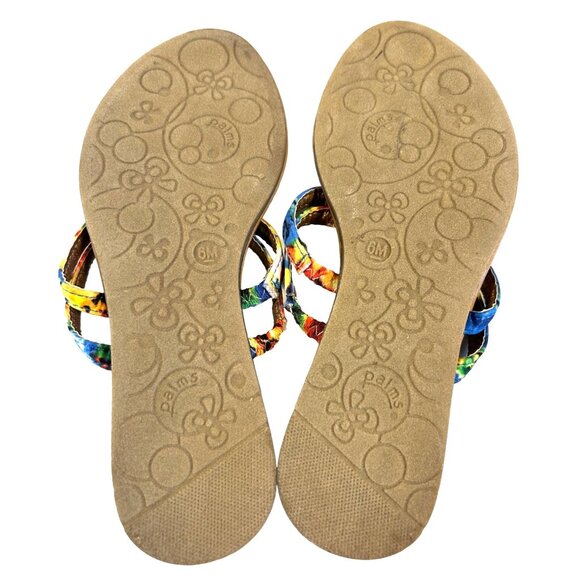 Womens Palms Floral Beaded Sandals Size 6M With Vibrant Multicolor Design - Picture 3 of 7